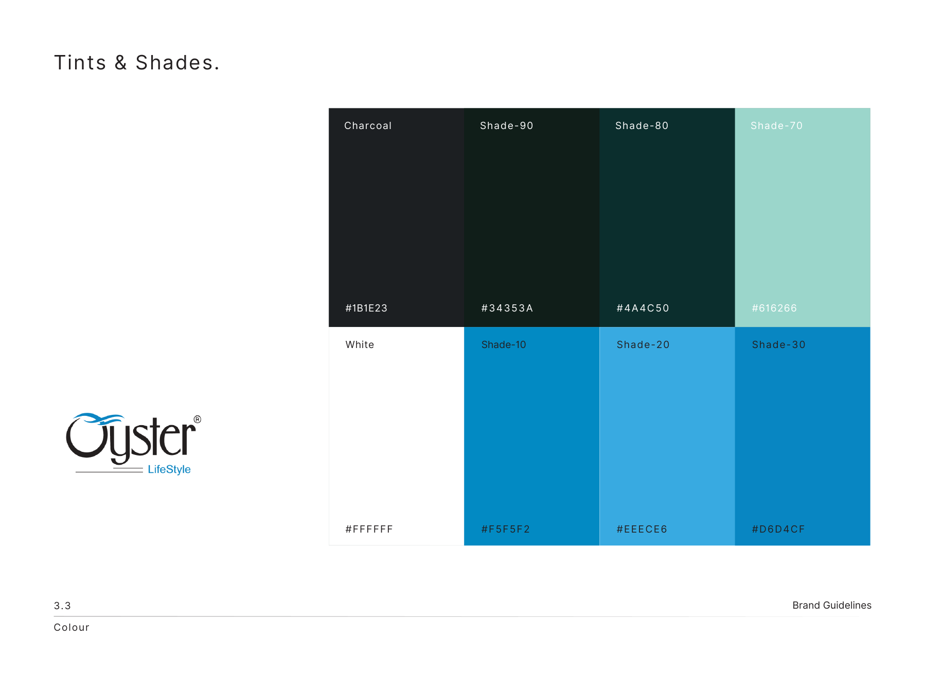 Oyster Lifestyle product & typography