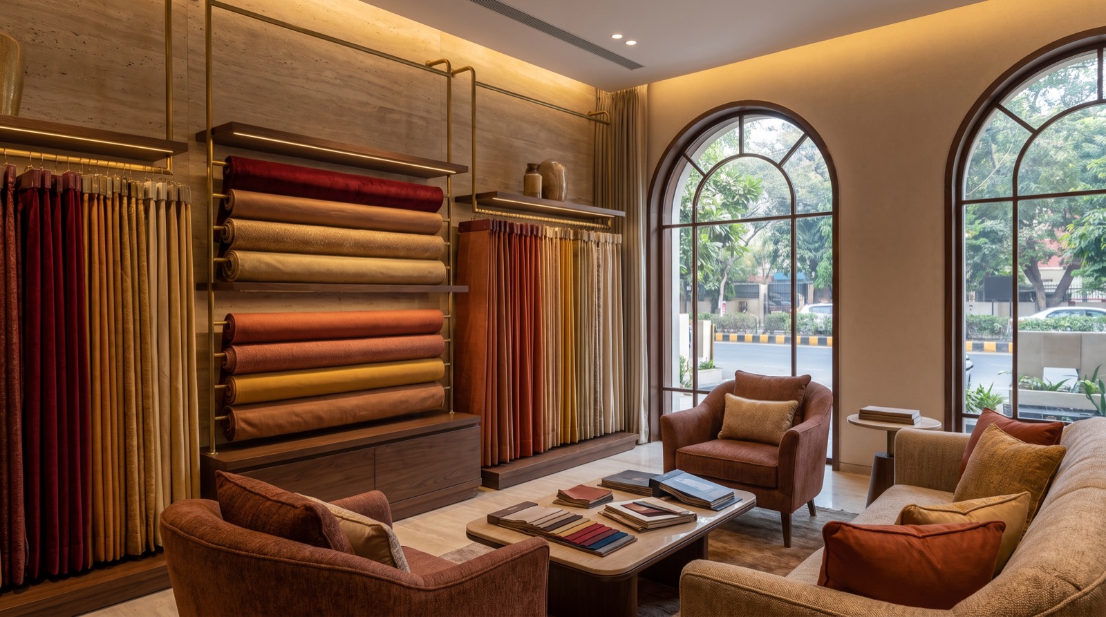 Fabric and furnishing showroom on MG Road, New Delhi