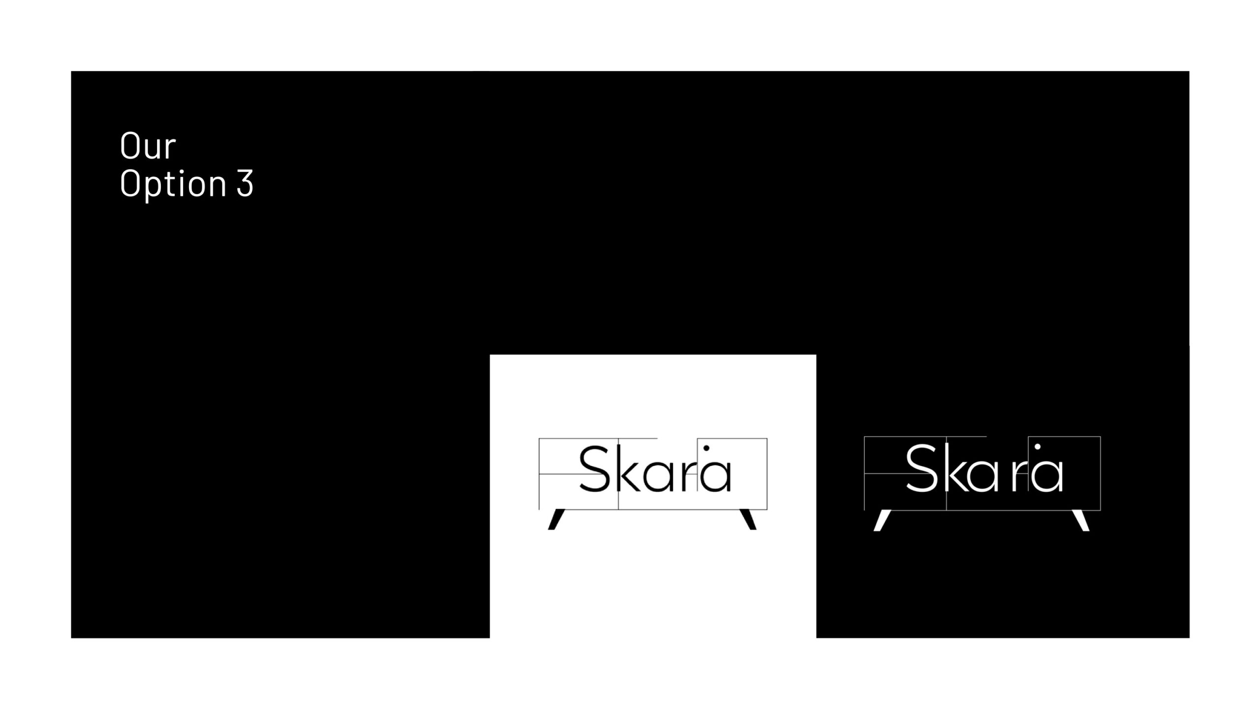 Skara Living logo route 3, sideboard wordmark