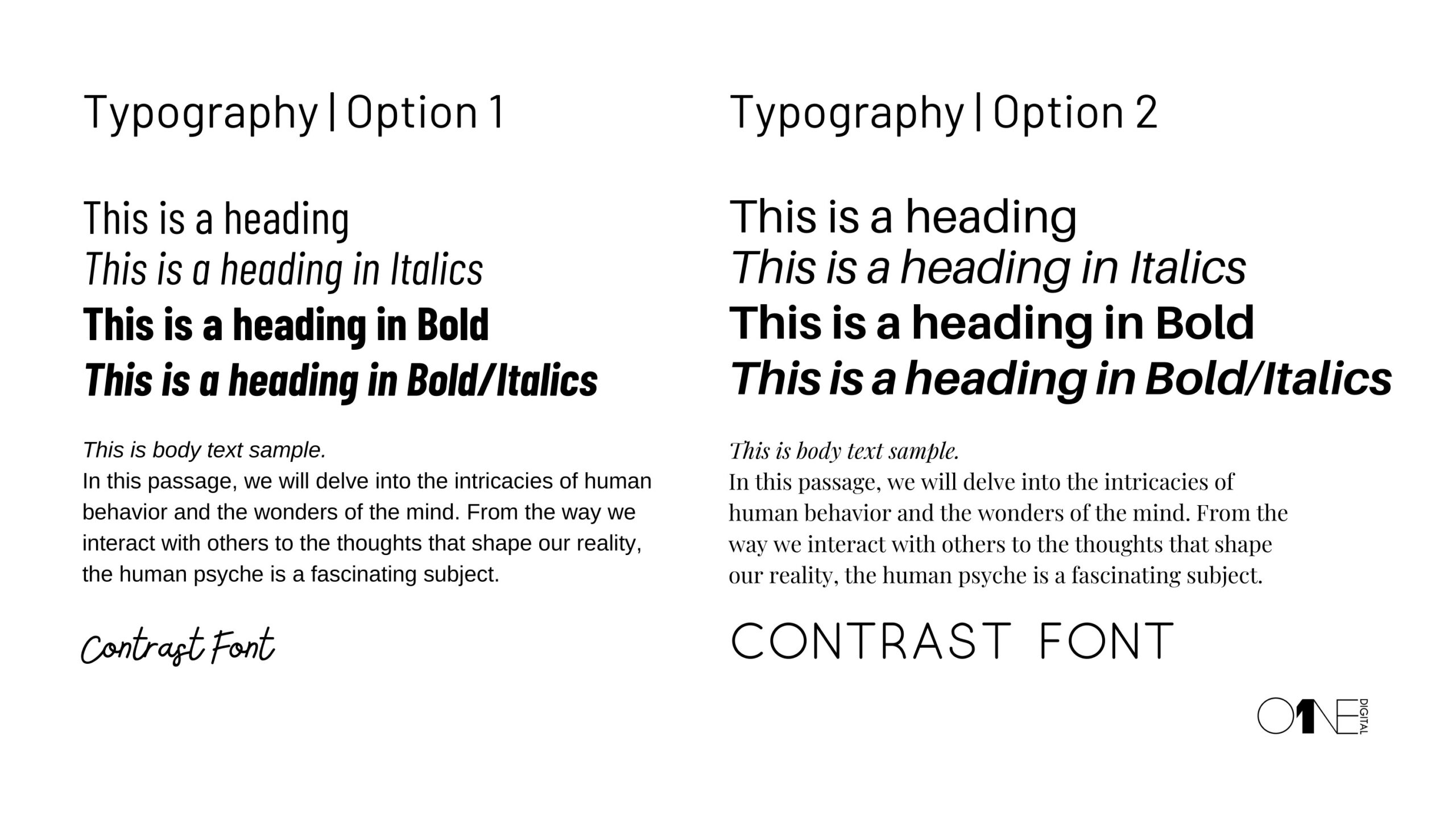 Skara Living typography options