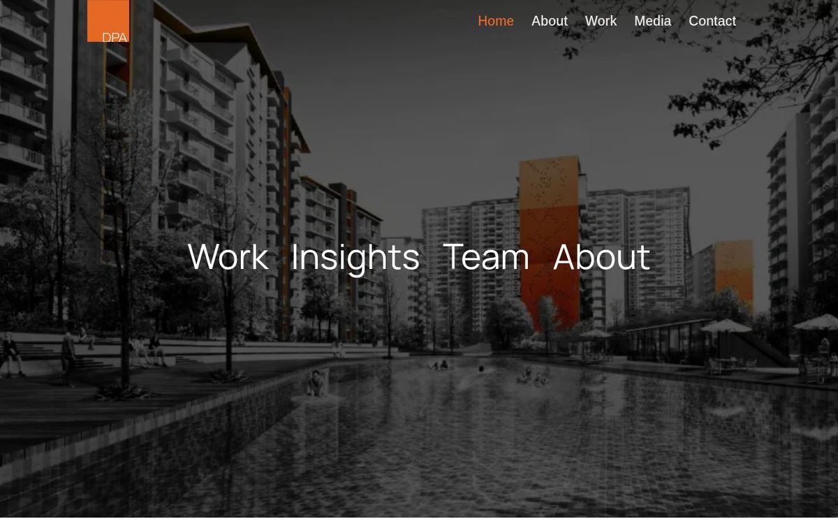 Designplus Architecture (DPA) website homepage