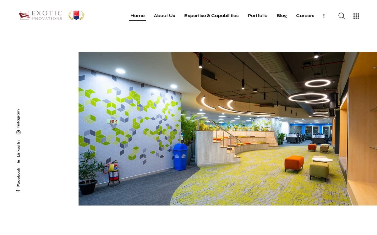 Exotic Innovations website homepage